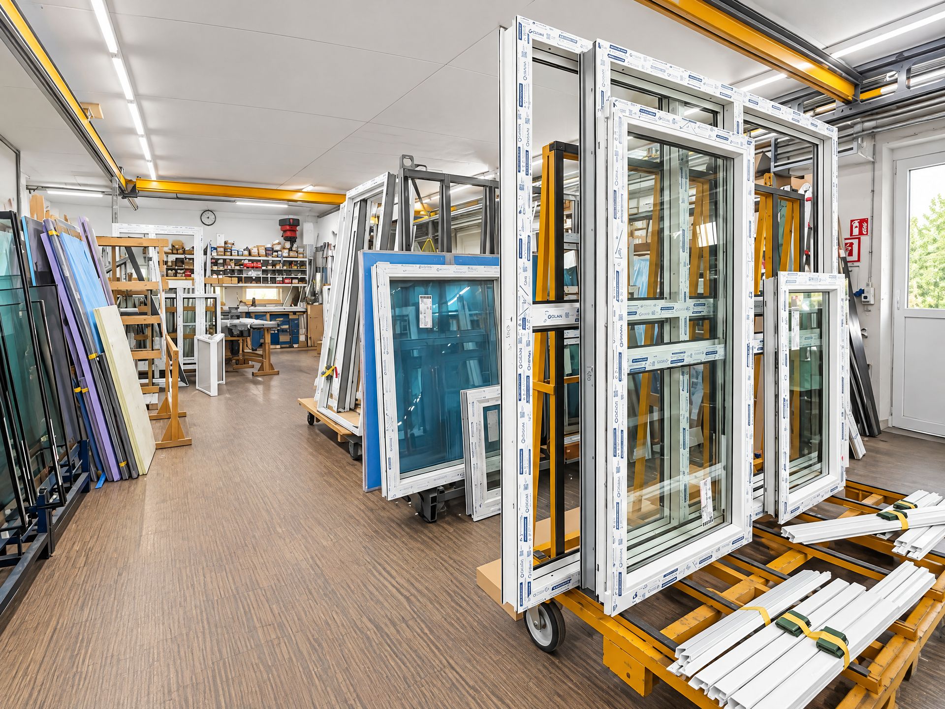 Fertige Fenster vor der Auslieferung