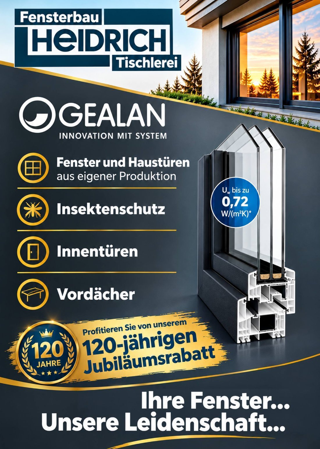 Titelseite Prospekt Fensterbau Heidrich
